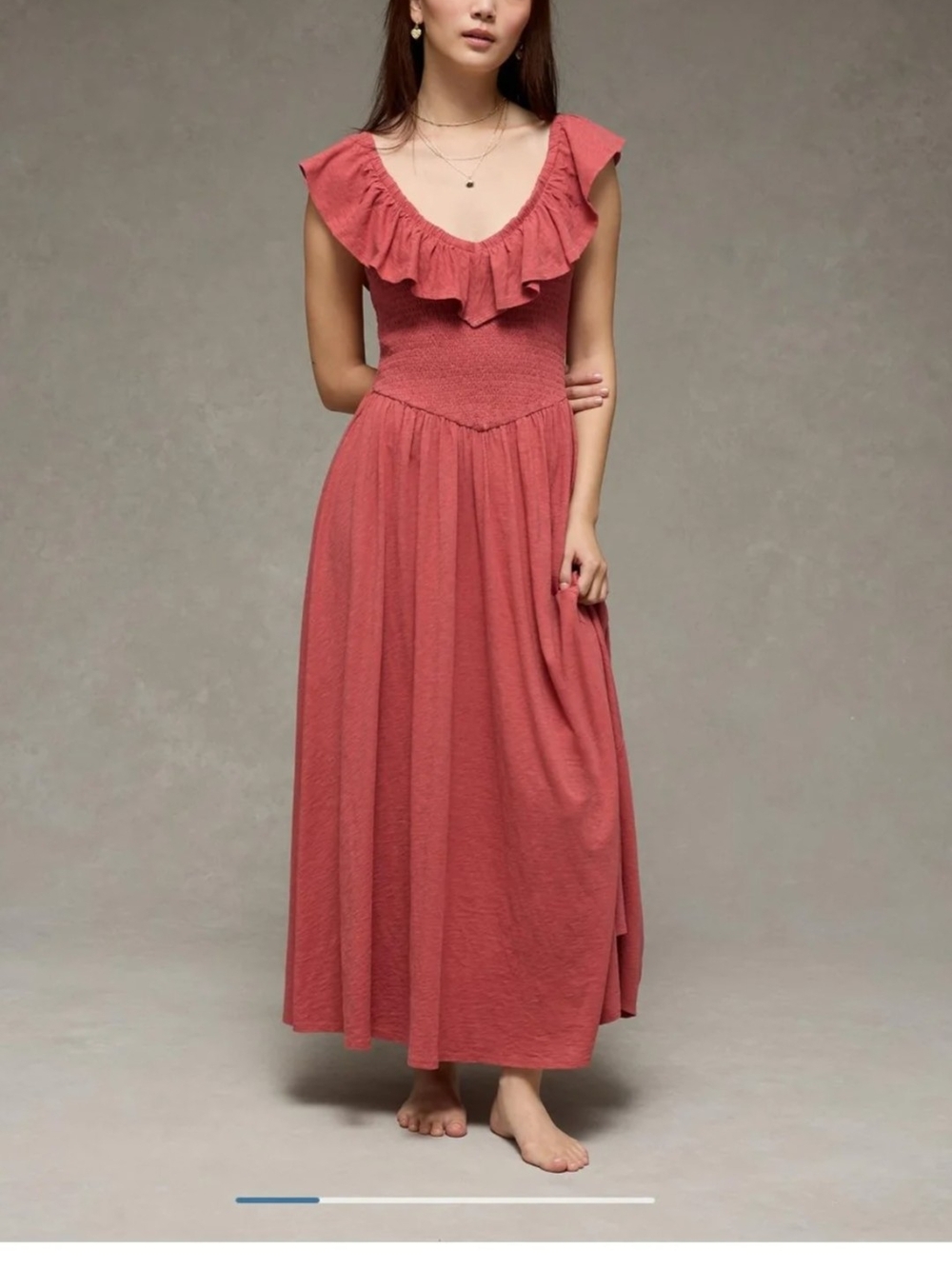 American Eagle Sunchaser Knit Drop Waste Midi Dress